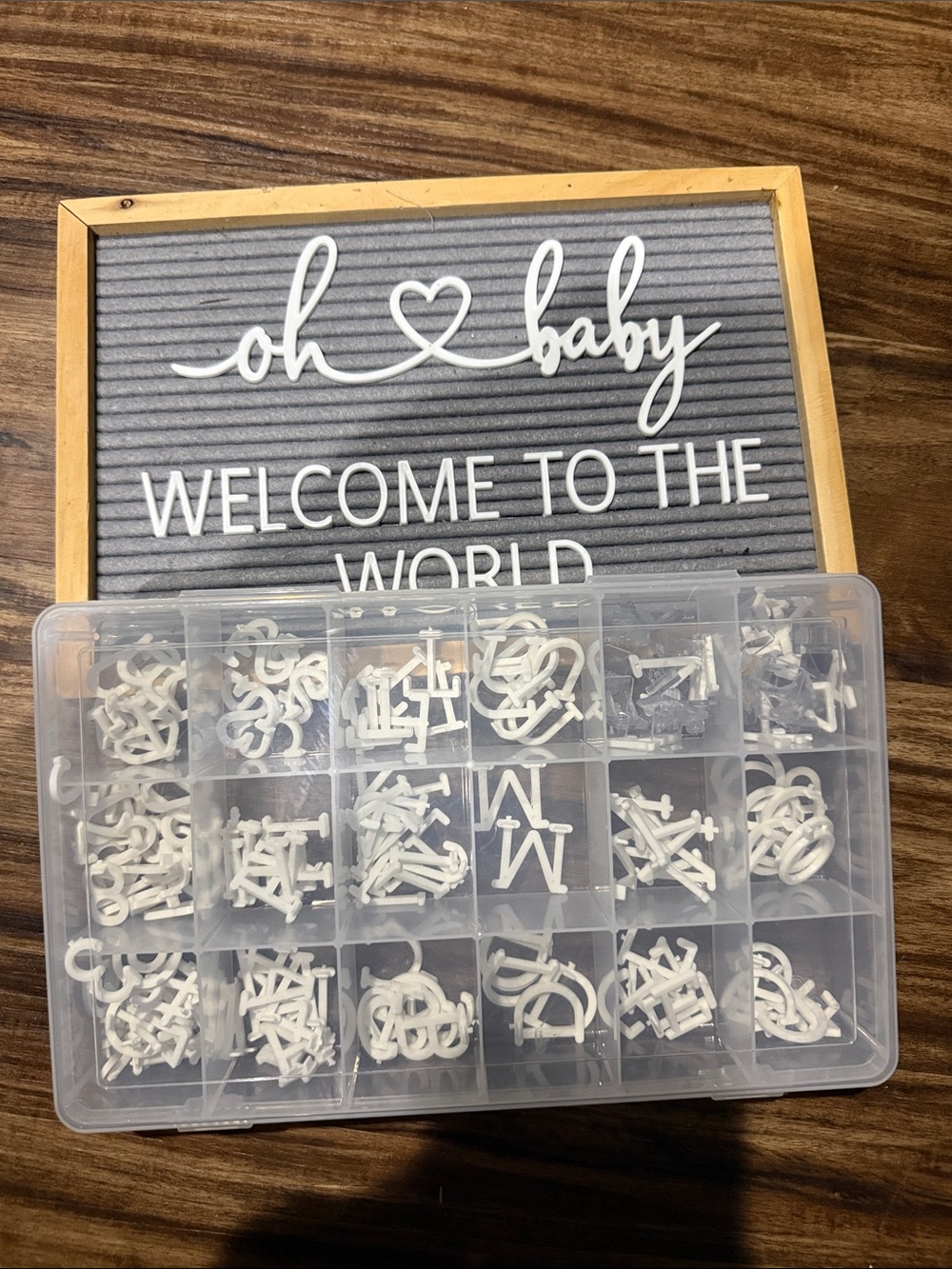 Hobby Lobby White Felt Letter Set with Organizer Box